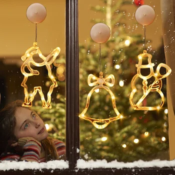 Kalėdų LED Šviesos Kabinti Gyvis Lempos Snaigės Kalėdų Žvaigždė Briedžių, Langų Puošyba, Dekoras Kalėdų Eglutė Navidad 2023 Naujųjų Metų
