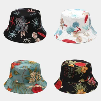 Karšto Skrybėlę Moterų Vyrai kibirą skrybėlės dvipusis Žvejo Skrybėlę Lauko Saulės Baseino Skrybėlių Mados Vyrų ir Moterų Bžūp