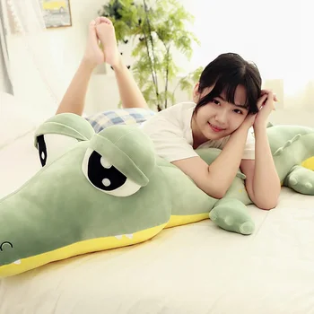 Kawaii Minkštas Animacinių filmų Krokodilas Pliušinis Žaislas Milžinišką Žalia Aligatorius didelėmis Akimis, Žaislai Vaikams, Dovana 190cm 75inch DY50484