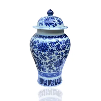 Kinijos Atgaminti keramikos imbieras jar vazos, Senoviniai Porceliano šventykla stiklainius namų puošybai keramikos jar mėlyna