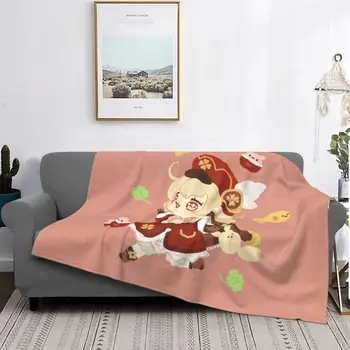 Klee Genshin Poveikio Anime Antklodė Aksomo Mielas Lengvas Mesti Pledai Automobilių Sofa-lova, Sofa Lova, Kilimas