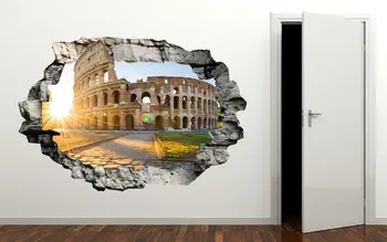 Koliziejus Romų 3D Sienų Lipdukas Sutriuškinti Efektas - Skaldyti Sienos Lipdukas - Vinilo Sienos Dekoras - Lipdukai Sienoms - Lipdukai 3D Efektas