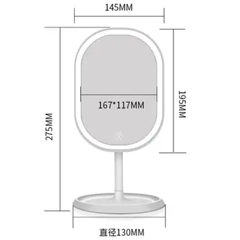 LED Žibintai Darbalaukio Makiažo Veidrodėliai USB Mokamas 180 Nemokamai Laipsnių Sukimosi Nešiojamų Jutiklinis Ekranas Jungiklis, šviesos srautą galima reguliuoti Stalo Kosmetikos
