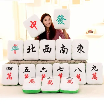 Mahjong Pagalvę Pliušinis žaislas Kinijos Majiang Raudona Zhong Likimo Aštuonių Wan pagalvėlė office poilsio miega, Kalėdų, gimtadienio dovana 1pc