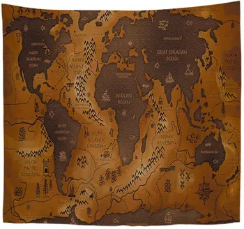 Mandala Akvarelė Pasaulio Žemėlapyje Sienos Kabinti,Hipių Derliaus Gobelenas Išnyks Atsparus Sienų Dekoras