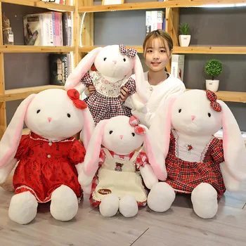 Milžinišką 50/60CM Triušis Su Nėrinių Sijonas Super Minkštas Rabbit Lėlės Vaikams Brinquedo Super Pliušinis Vestuvių Dovanos Mergaitėms, Dovanos