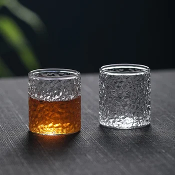 Mini Japonų plaktukas stiklo teacup namų atsparus karščiui mažų pajėgumų arbatos nustatytas mažo dydžio taurės rinkinys