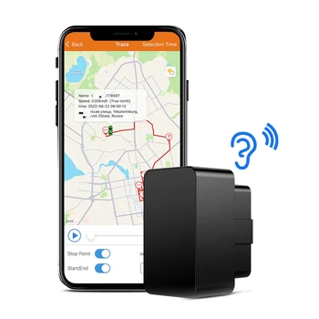 Mini OBD GPS Balso Stebėti Tracker 16PIN OBD II Plug Žaisti Automobilių GSM OBD2 Sekimo Prietaisas GPS lokatorius su Interneto Programinės įrangos APP