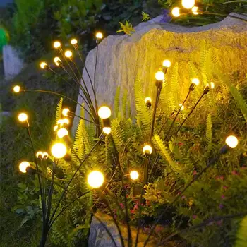 Modeliavimo Firefly Saulės Šviesos Lauko Sodo Puošmena Vejos Kraštovaizdžio Lempos Kalėdų Dekoro Saulės LED Žibintai, Lauko Sodo Žibintai