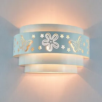 Morden sieniniai šviestuvai Minimalistinio drugelis gėlių raižyti LED E27 Sienos šviesa,balta stereoskopinis Ketaus dangčiu veidrodėliai priekiniai /miegamojo komplektai