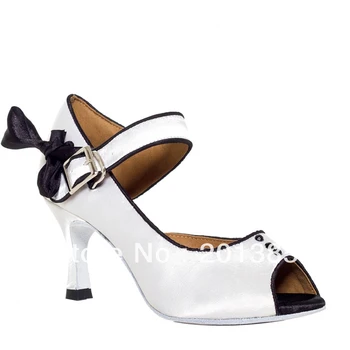 Moterų White Satin Dance Shoes Lotynų Šokių Batelius Salsa Šokių Bateliai Vestuvių Šokių Basutės