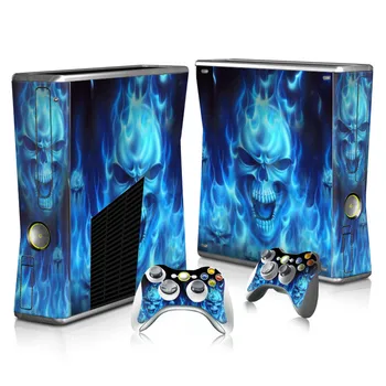 Mėlyna Dvasios Ugnies Odos Lipdukas, Decal Padengti Xbox 360 Slim Konsolės Raštas Vinilo Oda Lipdukas Valdikliai