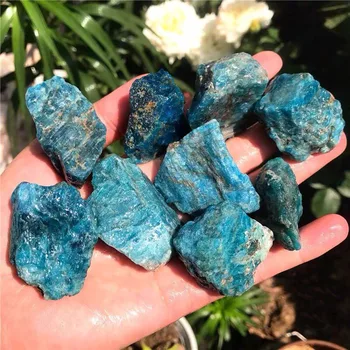Natūralių Mėlyna Apatite Mineralinis Akmuo Grubus Pavyzdys Crystal Healing Apdaila
