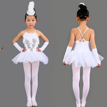 Naujas Atvykimo Baltas Gulbių Ežeras Baleto Kostiumai Vaikams China Plunksnų Baleto Drabužius Šokių Baleto Suknelė Vaikams Gabalas Merginos Nėriniai
