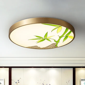 Naujas Kinijos emalio kambarį lempos LED lubų šviestuvas visi vario kūrybos modernios lempos Kinų stiliaus miegamojo studijų lempos