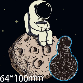 Naujas Pjovimo Miršta Astronautas Mėnulyje užrašų knygelė Apdailos, reljefinės spaudos Popieriaus Amatų Albumą Kortelės Smūgis Peiliu Pelėsių 64*100mm