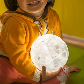 Naujiena 3D spausdinimo Mėnulio Atmosferą Naktį Šviesos Lempos apdaila vidaus led Gydymo sienos lemputė su Nuotolinio Valdymo(Pasirinktinai)