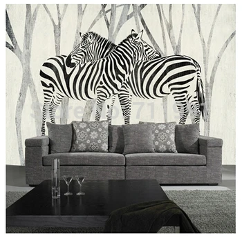Nemokamas pristatymas custom 3D freskos klasikinis retro moderni sofa-lova, miegamojo, TV foną tapetai zebra tapetai