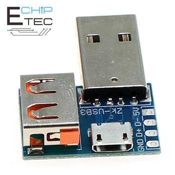 Nemokamas pristatymas USB Adapteris Valdybos USB Vyras į moterį, Micro USB Antraštė 4P 2.54 mm Adapterio Modulis