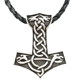 Nostalgija Skandinavų Thor Hammer Odin Varnas Mazgų Amuletas Pakabukas Karoliai Talismanas Viking Papuošalai