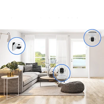 Plikos galvos stiprių namų priežiūros purtant galvą mašina sukasi 360 wireless WiFi kamera, dviejų krypčių balso saugumo kameros