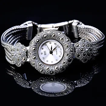 Pobūdis sidabro gaminiai Tailando sidabro didmeninė S925 sidabro Tailandas procesas slyvų žiedų, apyrankių laikrodžiai