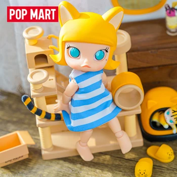 Popmart MOLLY Carton Miau Veiksmų BJD Doll Ornamentu Mielas Kūrybos Dovana Žaislas Kawaii Anime Lėlės Mielas Modelis Staigmena Lauke Ornamentu