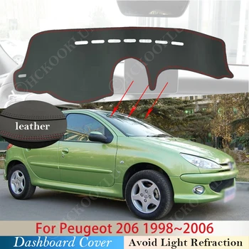 PU Odos Slip Mat prietaisų Skydelio Mygtukai skėtį nuo saulės Dashmat Apsaugoti Kilimą Reikmenys, Peugeot 1998 ~ 2006 2005 2004 2003 2002 2001