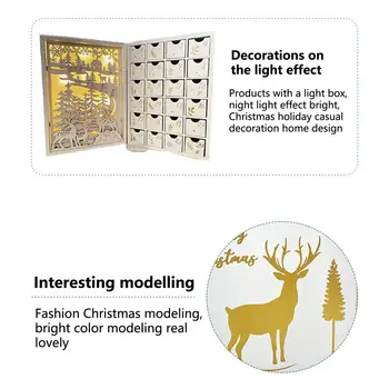 Puikiai su LED Light Anti-išnyks Kalėdų Skaitmeninis Kalendorių su Stalčių Daugkartinio naudojimo Kalendorius Ornamentu Partijos Naudai