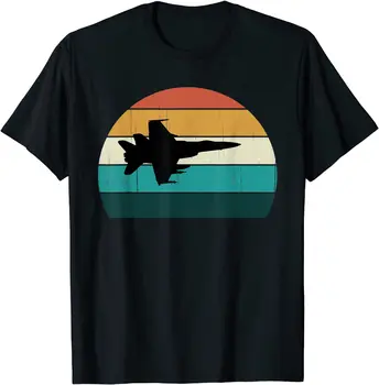 Retro Kariniuose Orlaiviuose, Skrendančiuose Derliaus Saulėlydžio Karinių Reaktyvinių Vyrų T-Shirt Trumpas Atsitiktinis 100% Medvilnė Vyriškos Aprangos