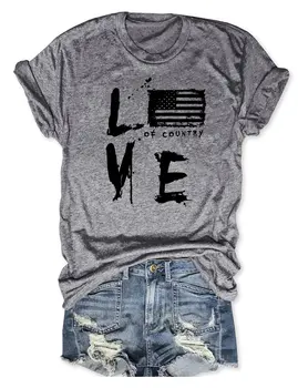 Rheaclot Meilės Šalį Amerikos Vėliava moteriški Medvilniniai marškinėliai Ponios Grafinis Tee Viršūnės