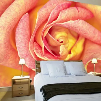 Romantiškas rožės didelės freskomis 3d tapetai minimalistinis modernus miegamojo kambarį foną tapetai Pasirinktinis Dydis