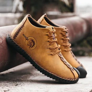 Rudenį vyriški batai tendencija naujas Britų retro viduryje padėti įrankiai batai atsitiktinis aukštos padėti Martin batai mados laukinių banga batai