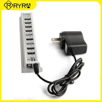 RYRA USB 2.0 Hub 10 In 1 Multi Splitter Didelės Spartos Adapteris Nešiojamas Multi-port Jungiamojo Stotis Nešiojamas Kompiuteris Biuro Įranga