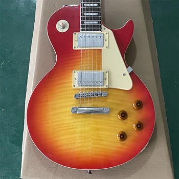 Sandėlyje Gaisro Erelis LP elektrinė gitara aikštėje fingerboard debesis, raudonas apskritimas geltona spalva apvalkalo krašto guitarra gitaros