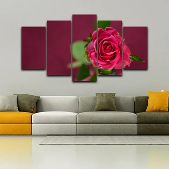 Sienos Menas Nuotraukos Namų Puošybai Plakatai Neįrėminti 5 vnt Raudona Rožė Gėlių Kambarį HD Spausdinti Šiuolaikinės Tapybos Moduliniai