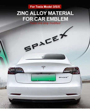 SPACEX Raidžių Logotipas Ženklelis Tesla Modelis 3 Modelis S Modelis, X Automobilių Stilius Kamieno Logotipas Įkrovos Lipdukas