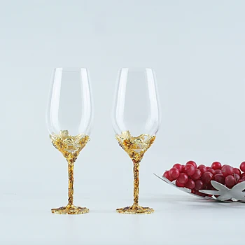 Stiklo 467ml Derliaus Kristalų, Raudono Vyno Taurės Nustatyti, Emalio, Stiklo Goblet Creative Vestuvių Dovana Vyno taurė Su Dovanų Dėžutė