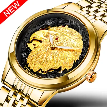 TEVISE Prabanga Aukso laikrodis Vyrams, Automatinė Vyrų Laikrodžiai, Šviesos Rankas Gyvūnų Erelis Mechaninė Laikrodžius 2020 Naujas Laikrodis Vyrams