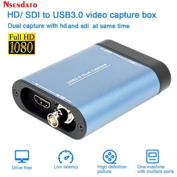 USB3.0 60FPS DUAL SDI HDMI Vaizdo Įraše Užfiksuoti SDI HDMI USB 2.0 HD Vaizdo įrašymas Dėžutės Raktą Žaidimas Live Transliacijos Transliacijos