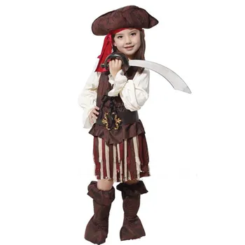 Vaikai, Kalėdų, Naujųjų Metų Puras Šalis Suknelė Piratų Kapitonas Kostiumas Cospaly Fantasy Vaikams