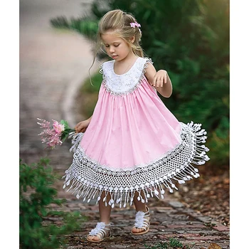 Vaikai paplūdimio suknelė vasarai-line kutas bohemiškas stilius princesė atostogų kostiumai bamblys mergaitės kūdikiams, kūdikių drabužiai.