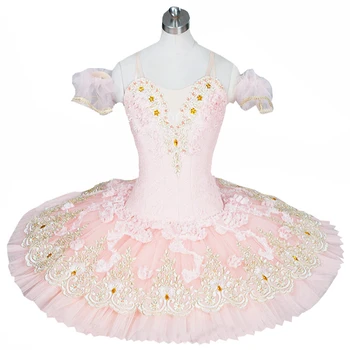 Vaikų Persikų Rožinė Baleto purus gazas Tutu Suknelė vitrinos suspender rodyti suknelė Miegančioji Gražuolė scenos suknelė