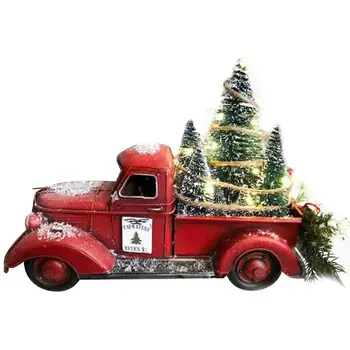 Vintage Red Sunkvežimių Dekoro Rankų Darbo Raudonos Sunkvežimis Automobilio Troba Sunkvežimių Papuošalai Kalėdų Sunkvežimių Puiki Dovana Švenčių Dekoravimas