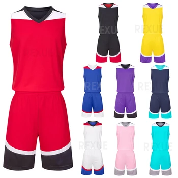 Vyrams, Vaikams, Krepšinio Jersey Rinkiniai Nauji Aukštos kokybės Vyrų Krepšinio Nustatyti Uniformų komplektai, Lauko Sporto Sportinę aprangą Pritaikyti 