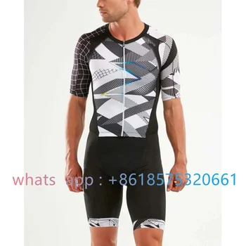 Vyrų Dviračių Skinsuit Triatlonas Speedsuit Trisuit Trumpas Rankovės Speedsuit Maillot Ciclismo Veikia Drabužių 2023