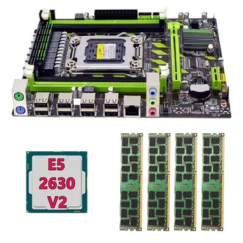 X79 motininė Plokštė+E5 2630 V2 CPU+4X4GB DDR3 1 600mhz REG ECC RAM Atminties Nustatyti LGA 2011 M. 2 NVME Plokštė