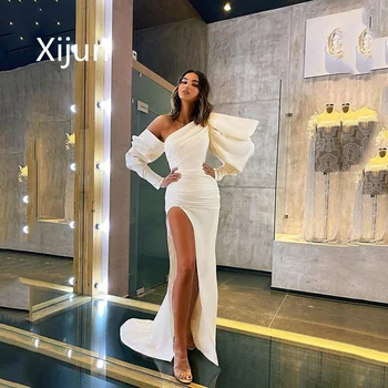 Xijun Dramblio Kaulo Undinė Prom Dresses Vieną Petį Sluoksniuotos Rankovėmis Suknelės, Šaliai, Plisuotos Aukšto Pusėje Padalinta Kilnus Vakaro Suknelės 2023