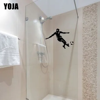 YOJA 21x29.7CM Stilingas Kambario Apdaila Kick Futbolo Modelio Siena Lipdukas Vonios kambarys Stiklo Aplikacijos G2-0111