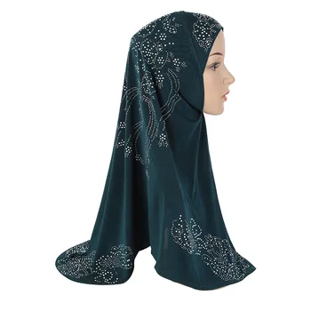 YYZ7 Momentinių Hijab Sunkiųjų Crystal Line Karšto Gręžimo Hijab Moterų Šydas Musulmonų Mados Islamas Hijab Kepurė Šalikas Musulmonų Skarelė
